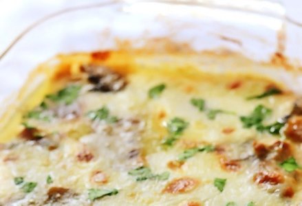 Куриная запеканка с грибами и сыром