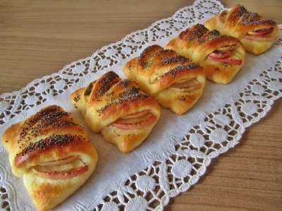 Конвертики с яблоками из творожного теста