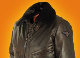 Стильная кожаная куртка пилот