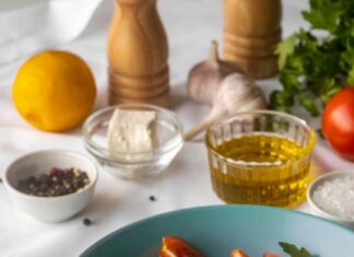 Салат с курицей, ананасами, сыром и кукурузой