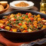 Овощное рагу с мясом и картошкой в казане