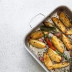 Картошка с курицей в духовке на протвине