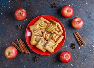 Пошаговый рецепт блинов с яблоками и корицей