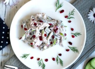 Салат Тиффани с Виноградом и Курицей и Грецкими Орехами