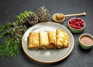 Лаваш с ветчиной и сыром на сковороде