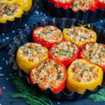 Фаршированный перец с фаршем и сыром в духовке