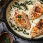 Куриное филе в сливочном соусе с чесноком