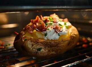 Цельный картофель в фольге с начинкой в духовке