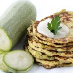 Кабачковые оладьи с колбасой и сыром на сковороде