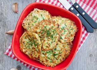 Кабачковые оладьи без яиц и муки на сковороде