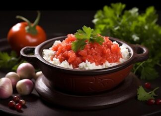 Помидорный салат с рисом на зиму