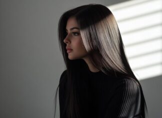 Контуринг волос для темных длинных волос