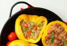 Фаршированный перец в духовке: половинки с мясом
