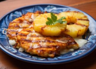 Грудка под ананасами с сыром