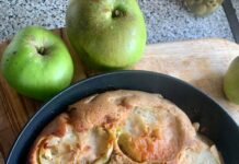 Шарлотка с яблоками в сковороде
