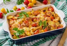 Цветная капуста с фаршем в запеканке